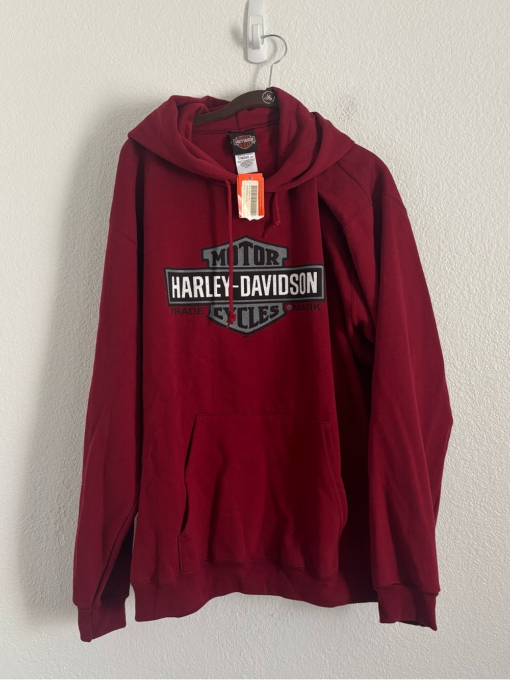 NWT Harley Davidson Size XL Red Unisex San Diego Hoodie Sweatshirt